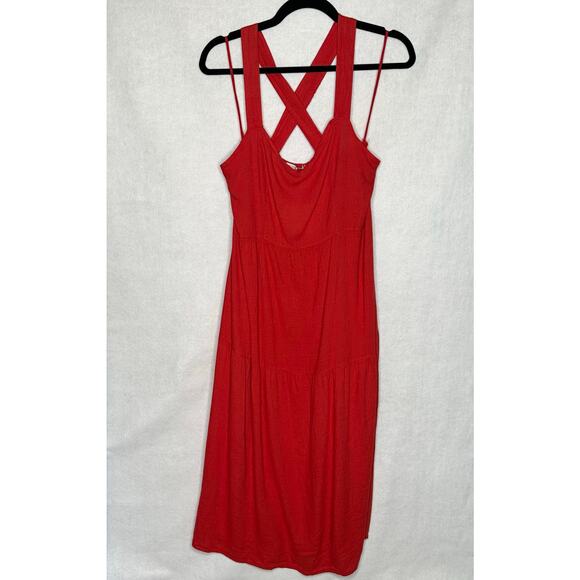 Valentina Naldi Dresses & Skirts - NWT Valentina Naldi Italian Red Linen Blend Crossback Sundress – Size L